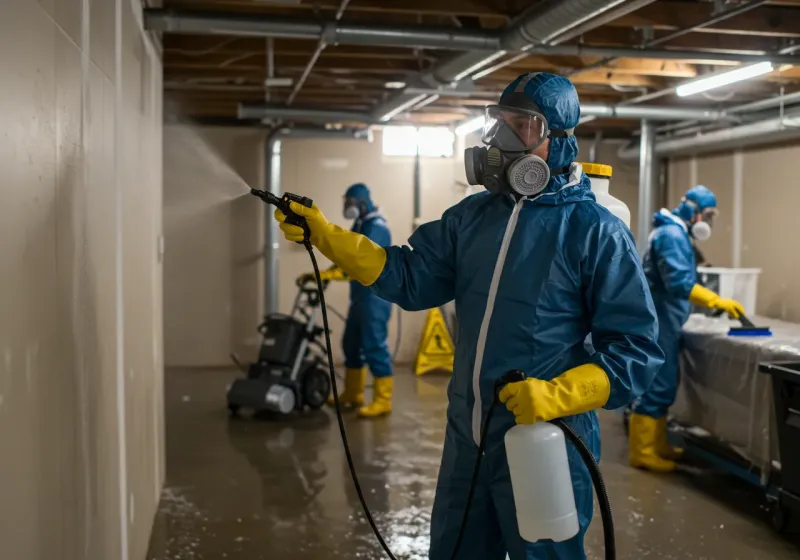 Basement Sanitization and Antimicrobial Treatment process in Matthews, NC